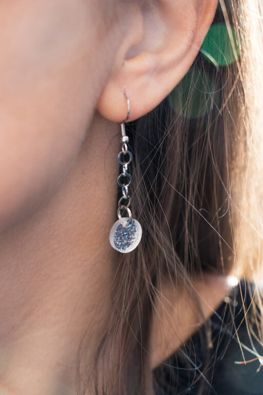 Fany earrings - Silver glitter 2