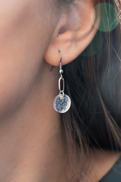 Fara earrings - Silver glitter 2