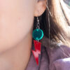Boucles d'oreilles éclats XL - Vert et rouge 9
