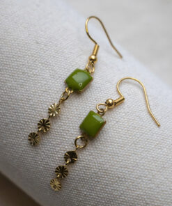 Golden Clem earrings - Green 4