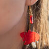 Boucles d'oreilles pendantes - Coquelicot classique 49