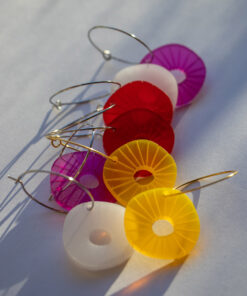 Poppies and wild flowers hoop earrings - Several colors 25