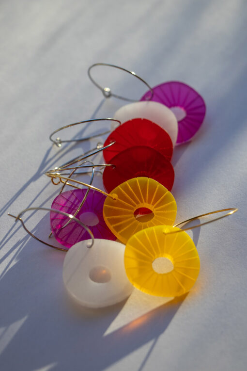 Poppies and wild flowers hoop earrings - Several colors 9