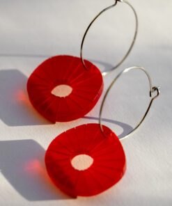 Poppies and wild flowers hoop earrings - Several colors 30