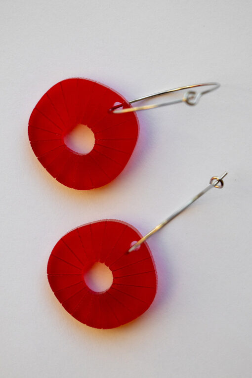 Poppies and wild flowers hoop earrings - Several colors 5