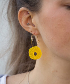 Poppies and wild flowers hoop earrings - Several colors 24