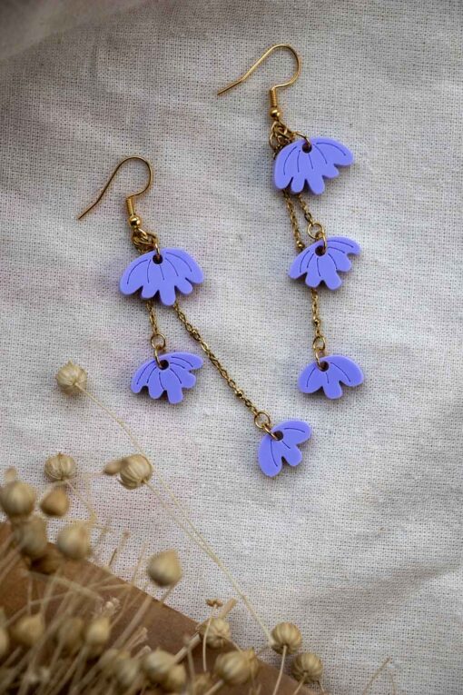 Three hanging flower earrings - Several colors 1