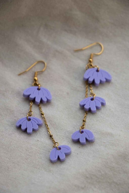 Three hanging flower earrings - Several colors 4