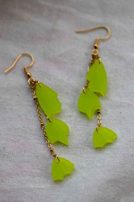 Three hanging leaf earrings - Several colors 4