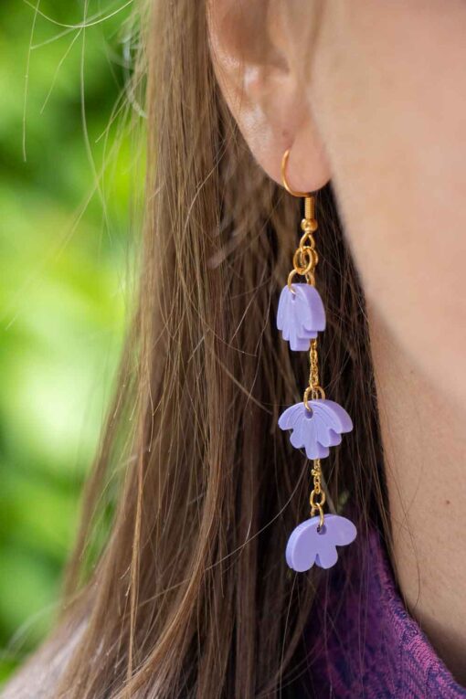 Three hanging flower earrings - Several colors 3