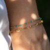 Bracelet double Anicia - Turquoise et doré 5