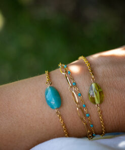 Bracelet double Anicia - Turquoise et doré 8