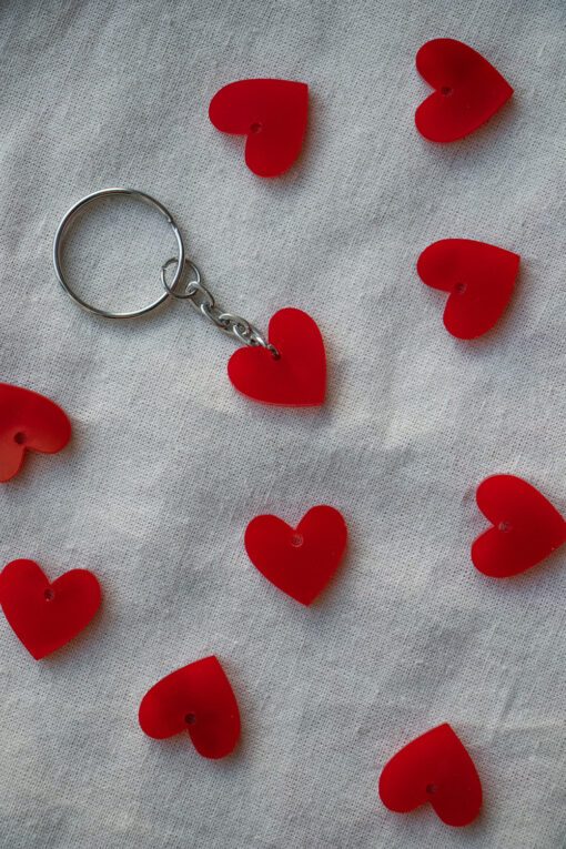 Red heart key ring 2