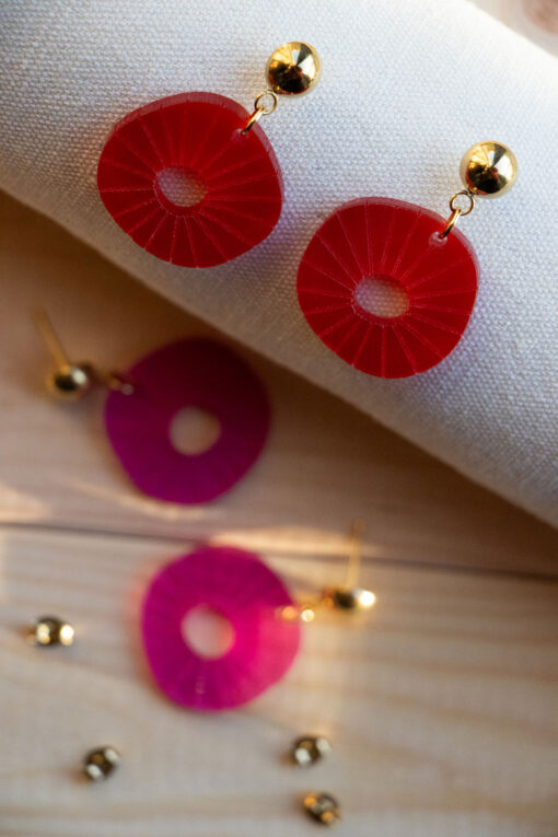 Poppy and wildflower earrings 1